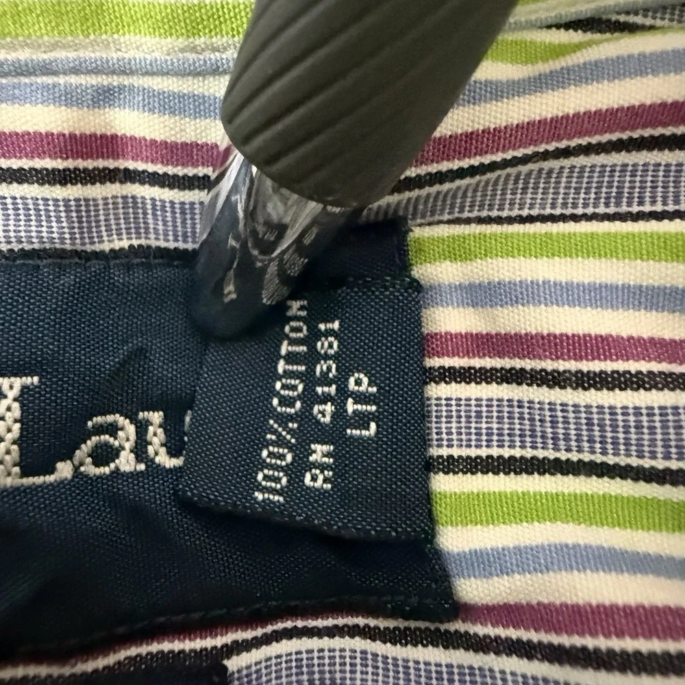 Ralph Lauren Shirt Mens 16.5 34/35 Classic Fit Multicolor Stripe Button Down
